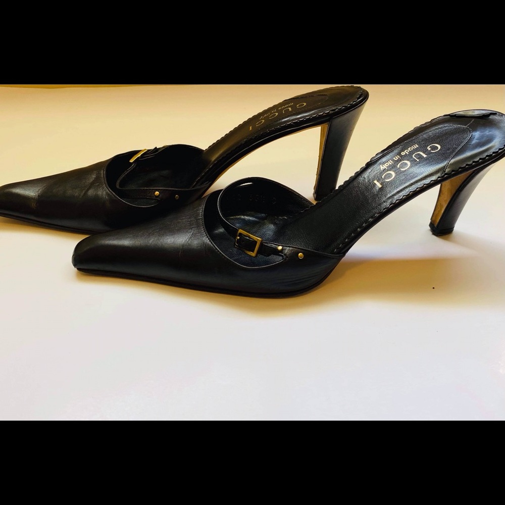 Gucci Black Leather Mules - Picture 2 of 5